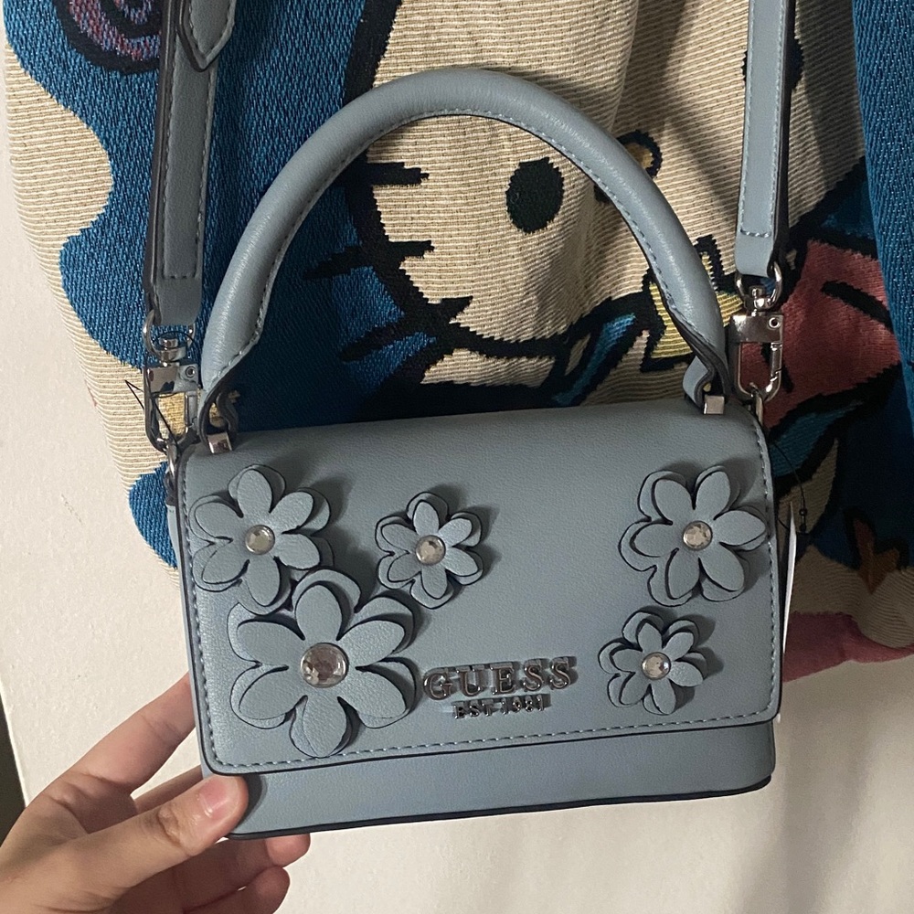 GUESS Light Blue Floral Mini Bag